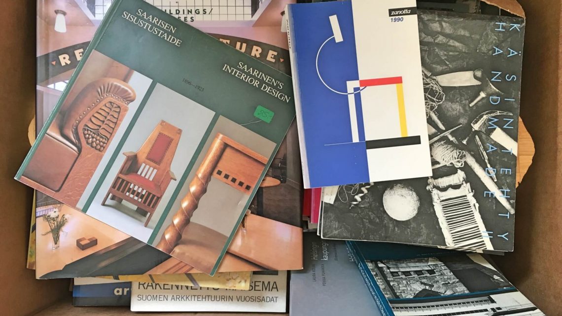 Box full of used architecture books