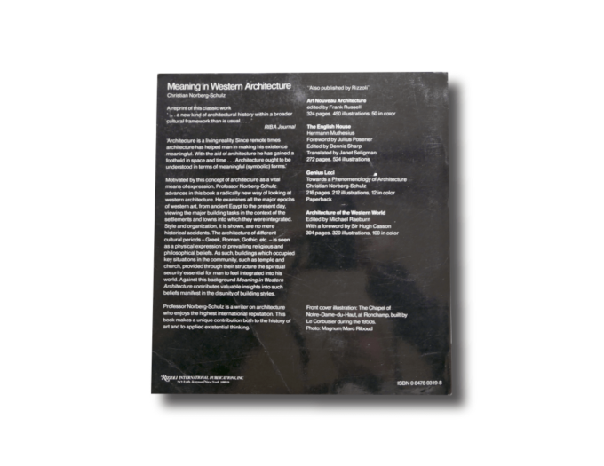 MeaningWestern-taka-min Christian Norberg-Schulz Meaning in Western Architecture