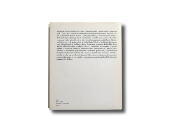 Göran Schildt: Alvar Aalto – Valkoinen pöytä (Otava, 1982)
