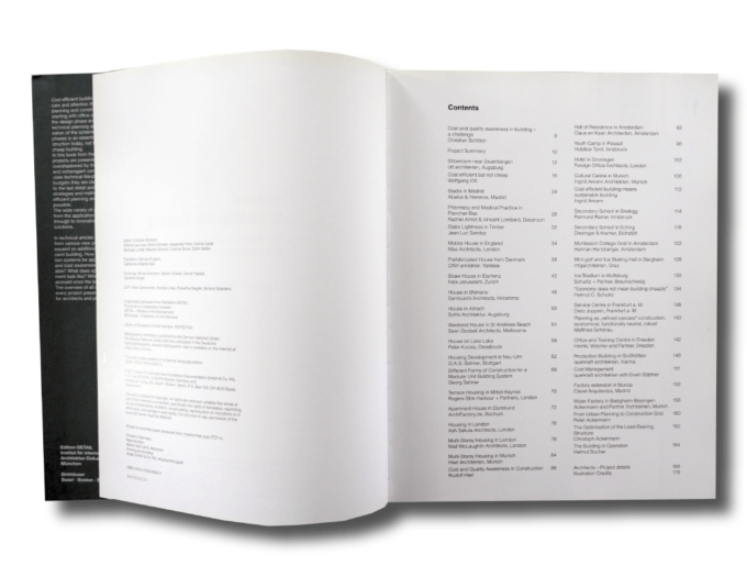 In Detail: Cost-Effective Building : Economic concepts and constructions, Christian Schittich (ed.) Birkhäuser 2007