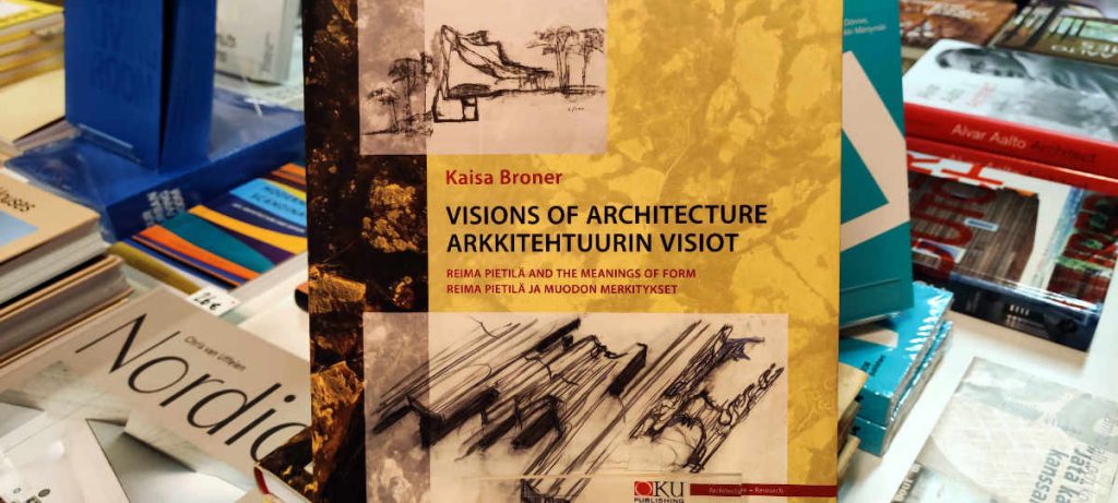 Kaisa Bronerin Reima Pietilä -kirja esillä bookm-ark.live-arkkitehtuurikirjakaupassa.