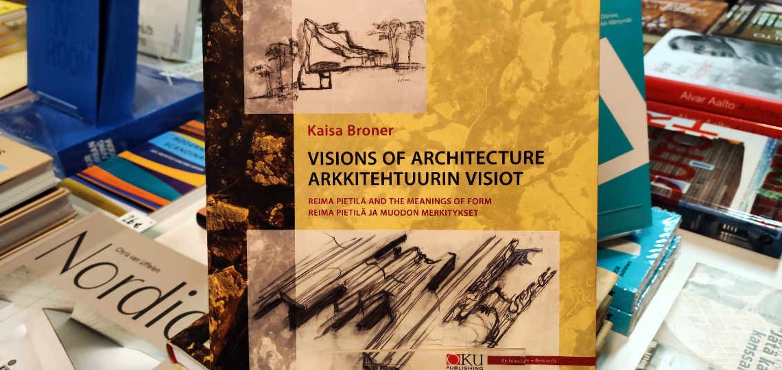 Kaisa Bronerin Reima Pietilä -kirja esillä bookm-ark.live-arkkitehtuurikirjakaupassa.