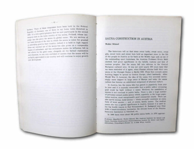 Sauna Studies: VI International Sauna Congress, Helsinki, 15-17.8.1974