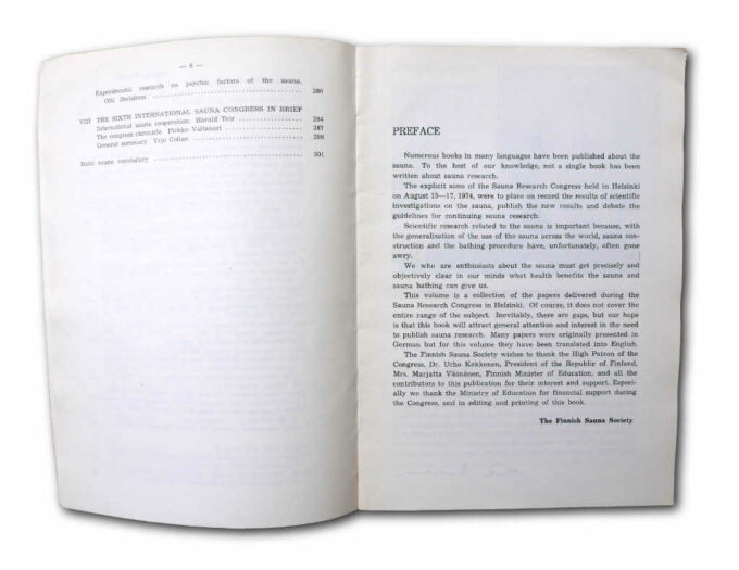 Sauna Studies: VI International Sauna Congress, Helsinki, 15-17.8.1974