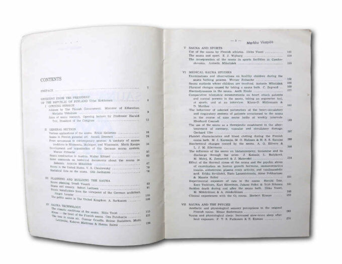 Sauna Studies: VI International Sauna Congress, Helsinki, 15-17.8.1974