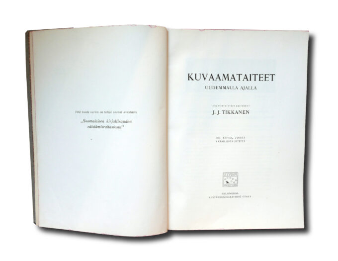 Image of the book: Kuvaamataiteet uudemmalla ajalla by J. J. Tikkanen published by Otava in 1910