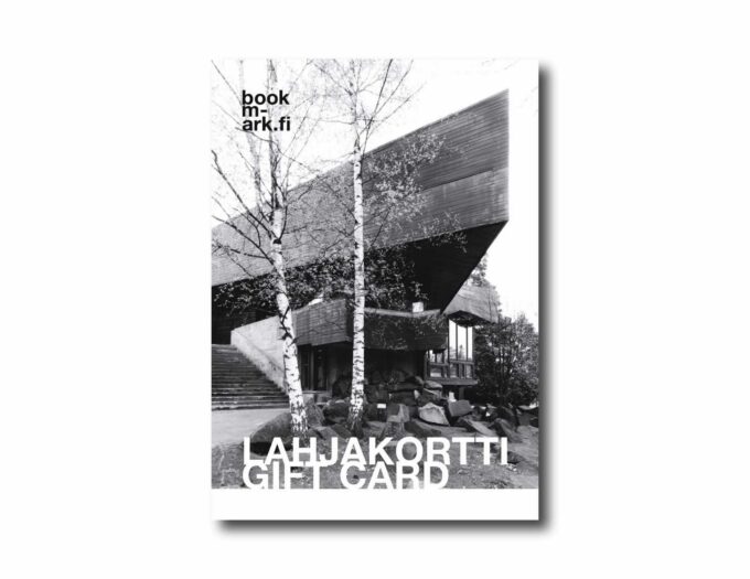 bookm-ark.live lahjakortti jossa kuva Reima ja Raili Pietilän suunnittelemasta Dipolista