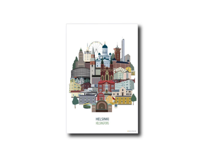 Helsinki-aiheinen juliste by Posteristudio