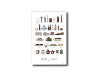 Helsinki-aiheinen juliste by Posteristudio