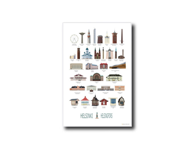 Helsinki-aiheinen juliste by Posteristudio