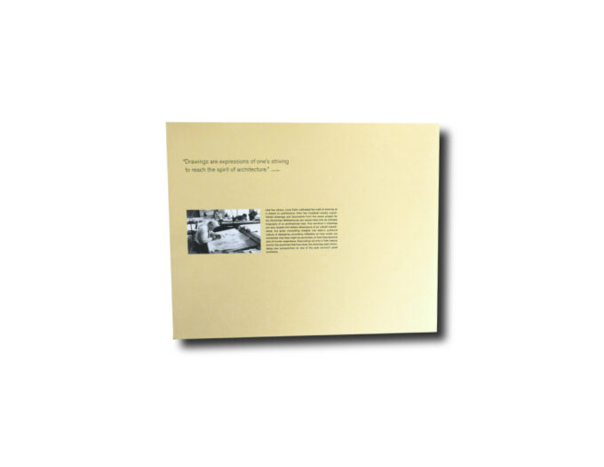 Back cover of the book Louis Kahn: Drawing to Find Out – The Dominican Motherhouse and the Patient Search for Architecture by Michael Merrill (Lars Müller Publishers, 2010)