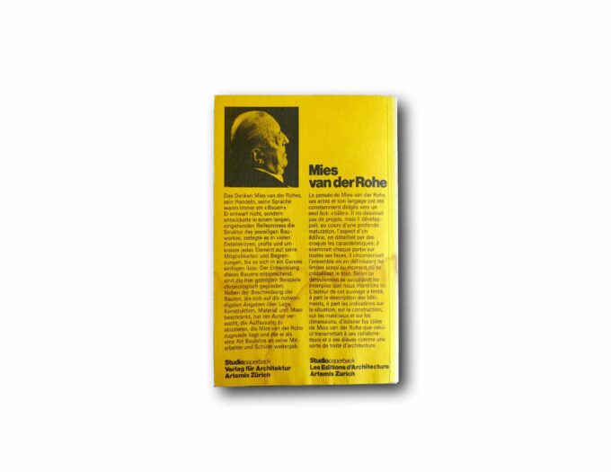 Back cover of the Studio Paperback book about Mies van der Rohe