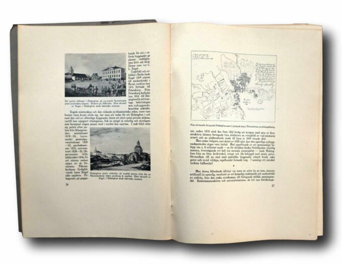 Photo showing a sample spread of the book Munksnäs-Haga och Stor-Helsingfors: Stadsplansstudier och förslag