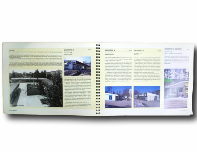 Roihuvuori-auk Photo showing a sample spread of the book Roihuvuori: Alueen arvot ja ominaispiirteet. Rakentamistapaohjeet.