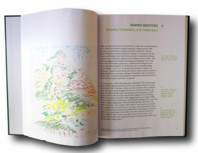 Rootedness-Reflections-auk Photo showing a sample spread of the book Rootedness: Reflections for Young Architects