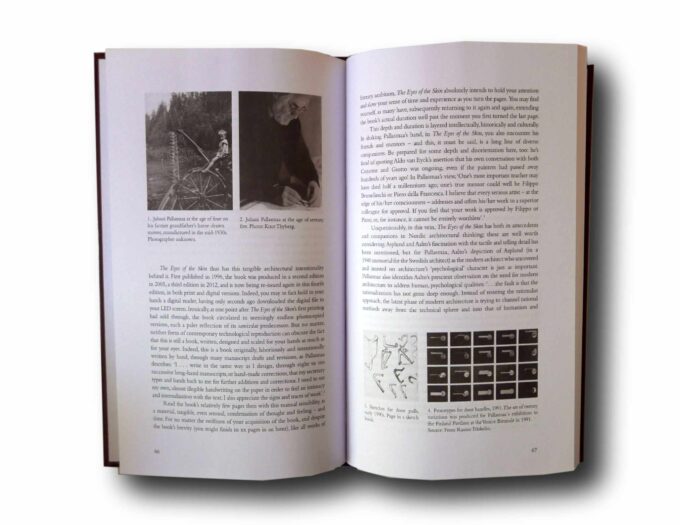 Photo showing a sample spread of the book The Eyes of the Skin