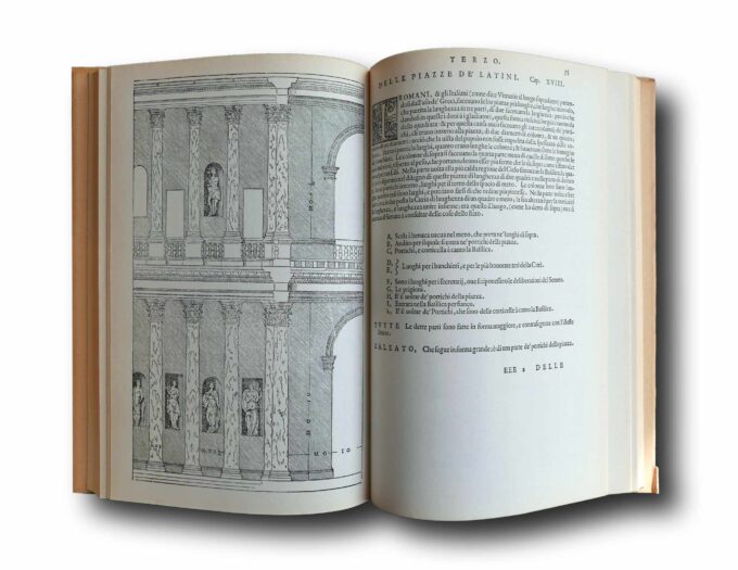 Photo showing a sample spread of the book I Quattro Libri Dell'Architettura di Andrea Palladio