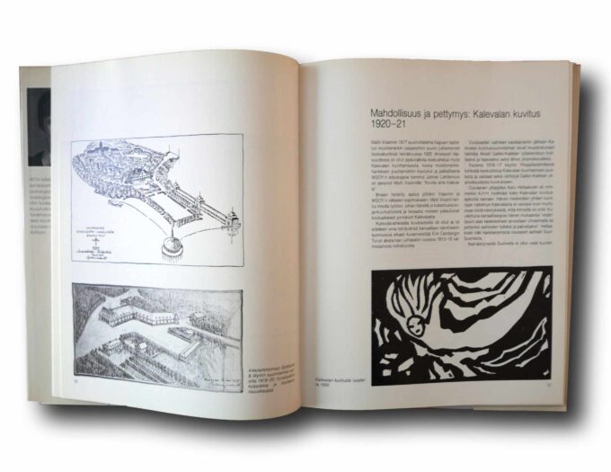 Matti-Visanti-Kuvataiteiden-monitaitaja-auk Photo showing a sample spread of the book Matti Visanti: Kuvataiteiden monitaitaja