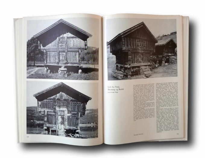 Stav-og-laft-auk Photo showing a sample spread of the book Stav og laft i Norge