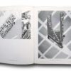 Photo showing a sample spread of the book Visionary Architecture of the 20th Century