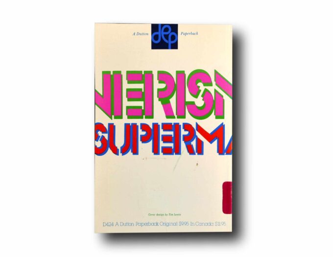 Photo showing a sample spread of the book Supermannerism