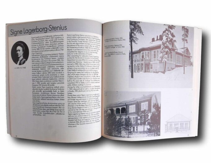 Arkkitehteja-auk Photo showing a sample spread of the book Arkkitehteja – Architects