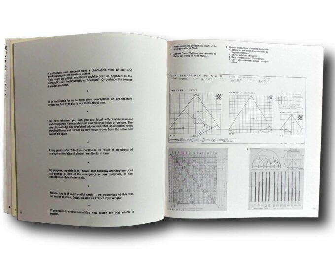 Photo showing a sample spread of the book Thought and Form: Aulis Blomstedt Architect