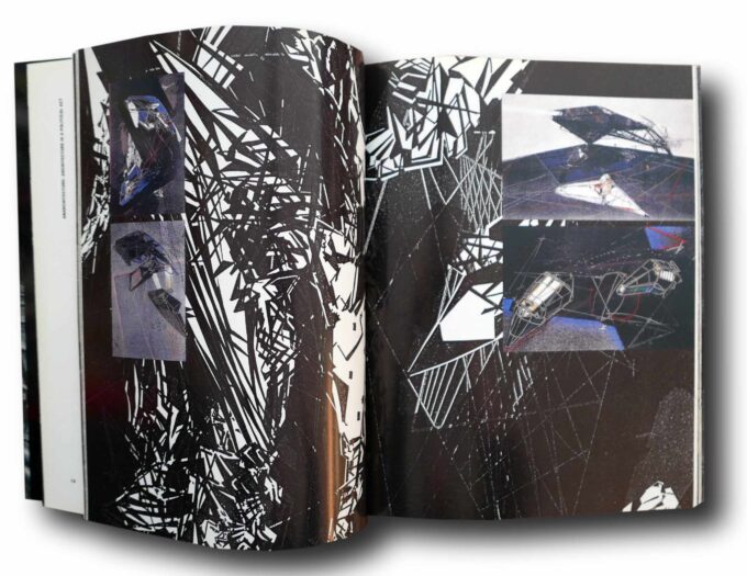 Photo showing a sample spread of the book Lebbeus Woods