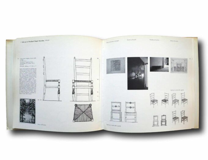 Photo showing a sample spread of the book Erik Gunnar Asplund: mobili e oggetti
