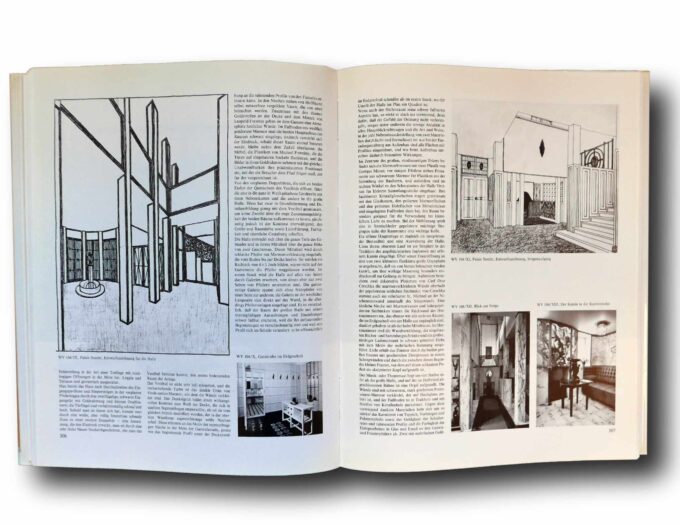 Josef-Hoffmann-auk Photo showing a sample spread of the book Josef Hoffmann: Das architektonische Werk