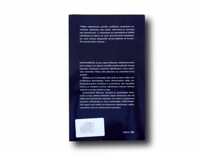 Photo showing a sample spread of the book Kohtaamisia: Kirjoituksia arkkitehtuurista ja taiteesta