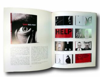 Photo showing a sample spread of the book Profile Pentagram Design