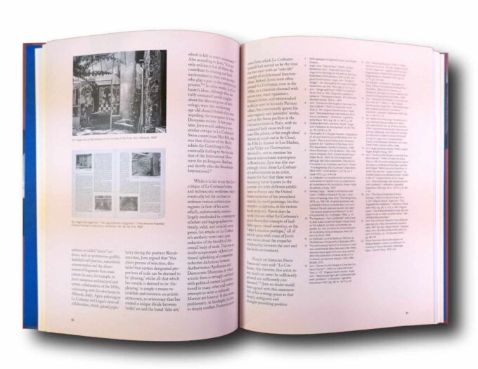Photo showing a sample spread of the book What Moves Us? Le Corbusier and Asger Jorn in Art and Architecture