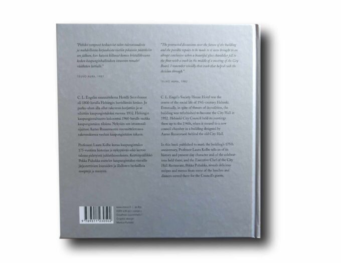 Photo showing a sample spread of the book Helsingin kaupungintalo