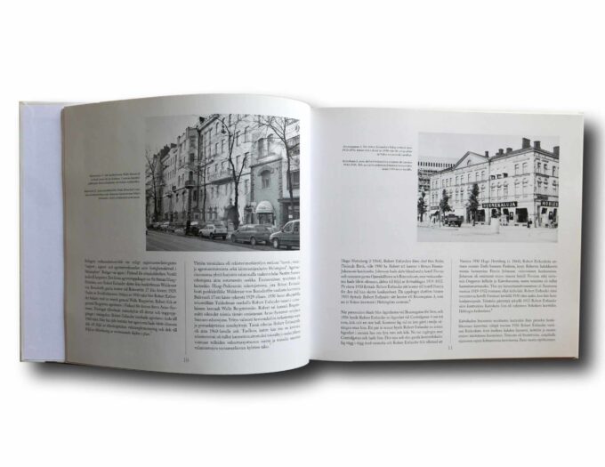 Photo showing a sample spread of the book Seitsemän vuosikymmentä taloja – Sju årtionden av hus