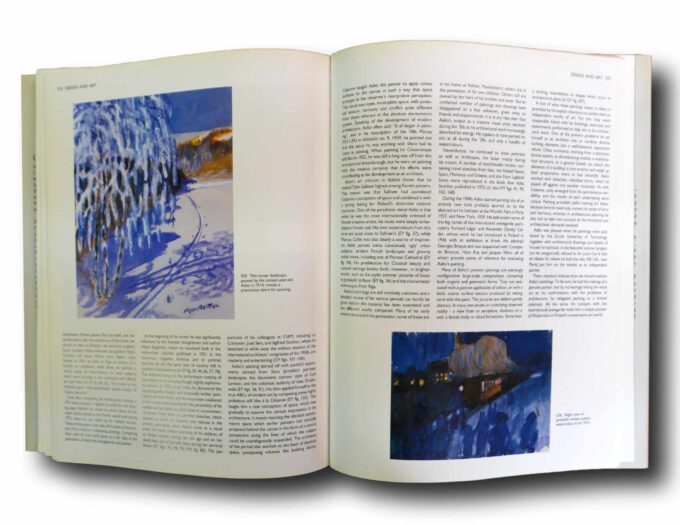 Photo showing a sample spread of the book Alvar Aalto: The Complete Catalogue of Architecture