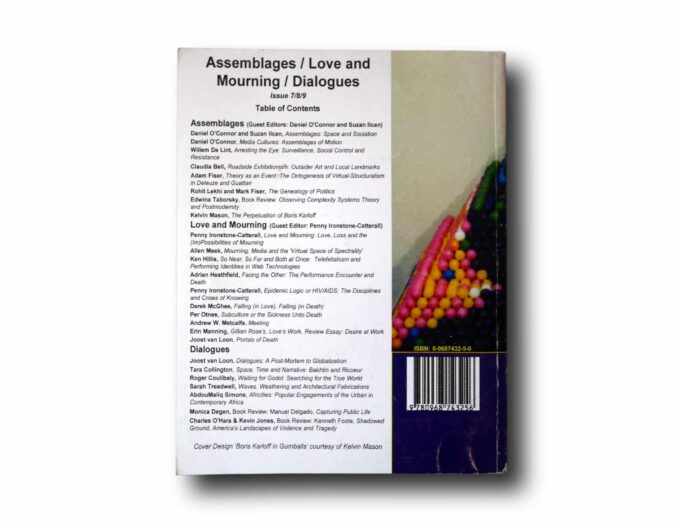 Photo showing a sample spread of the book Assemblages / Love and Mourning / Dialogues