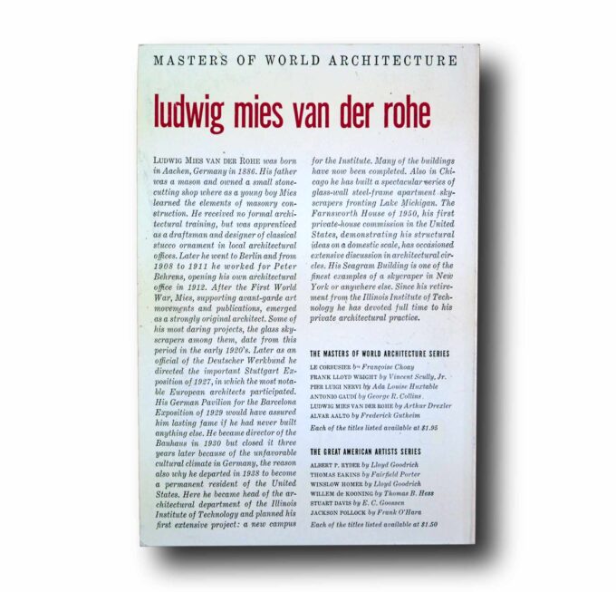 MOWA-A108-Ludwig-Mies-van-der-Rohe-taka Photo showing a sample spread of the book Ludwig Mies vand der Rohe