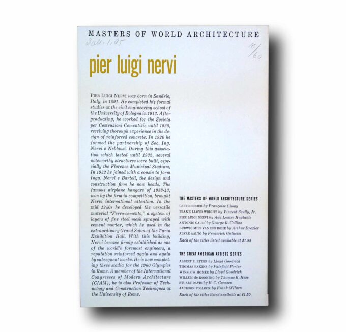 MOWA-A109-Pier-Luigi-Nervi-taka Photo showing a sample spread of the book Pier Luigi Nervi