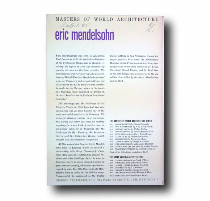 MOWA-A116-Eric-Mendelsohn-taka Photo showing a sample spread of the book Eric Mendelsohn