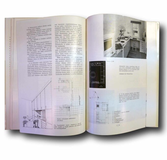 Omakotikirja-Tammi-auk Photo showing a sample spread of the book Omakotikirja