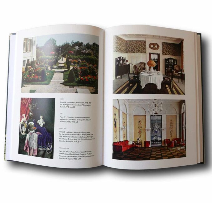 Photo showing a sample spread of the book The Founders of the Werkbund